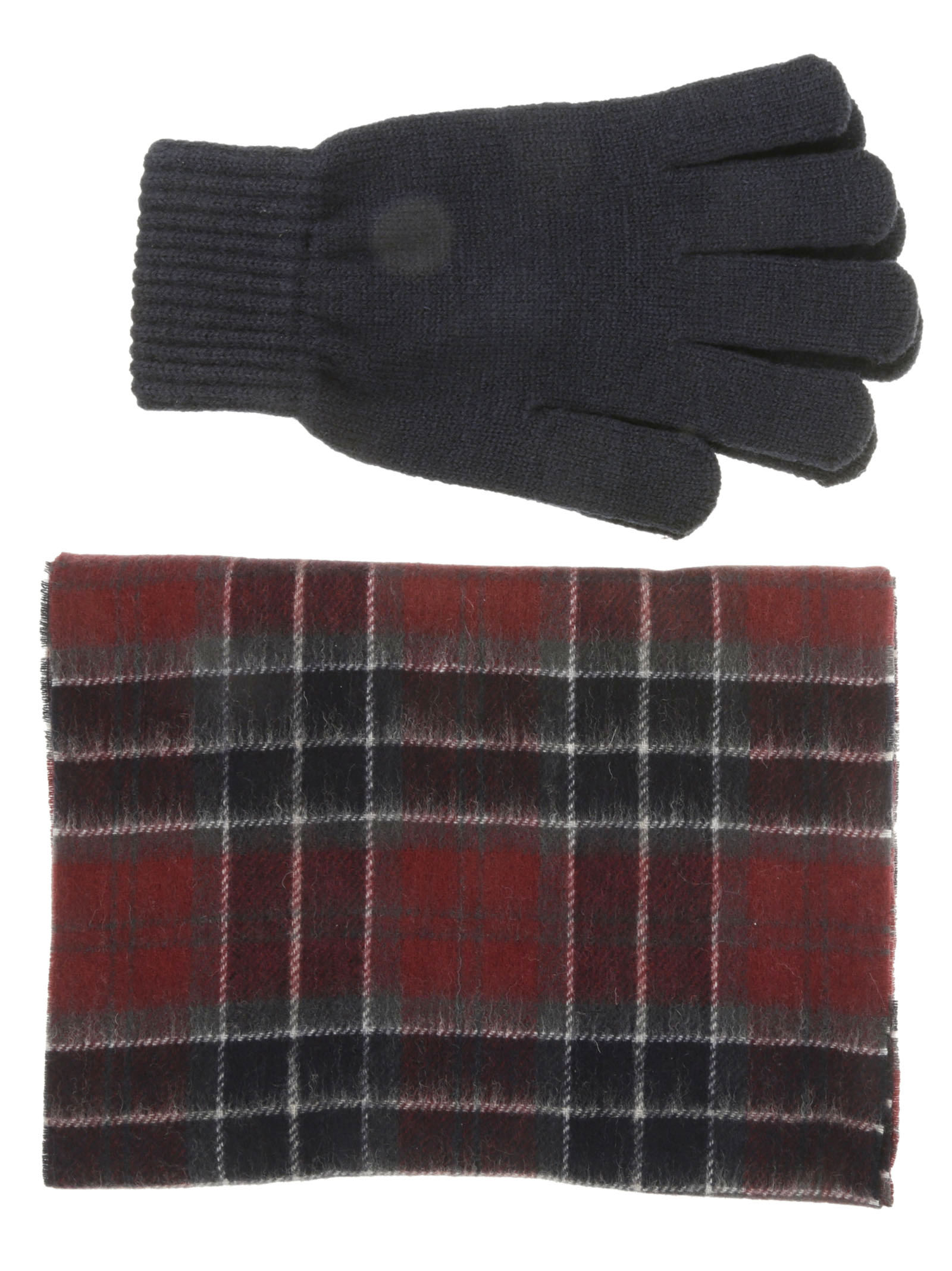 tartan scarf and gloves