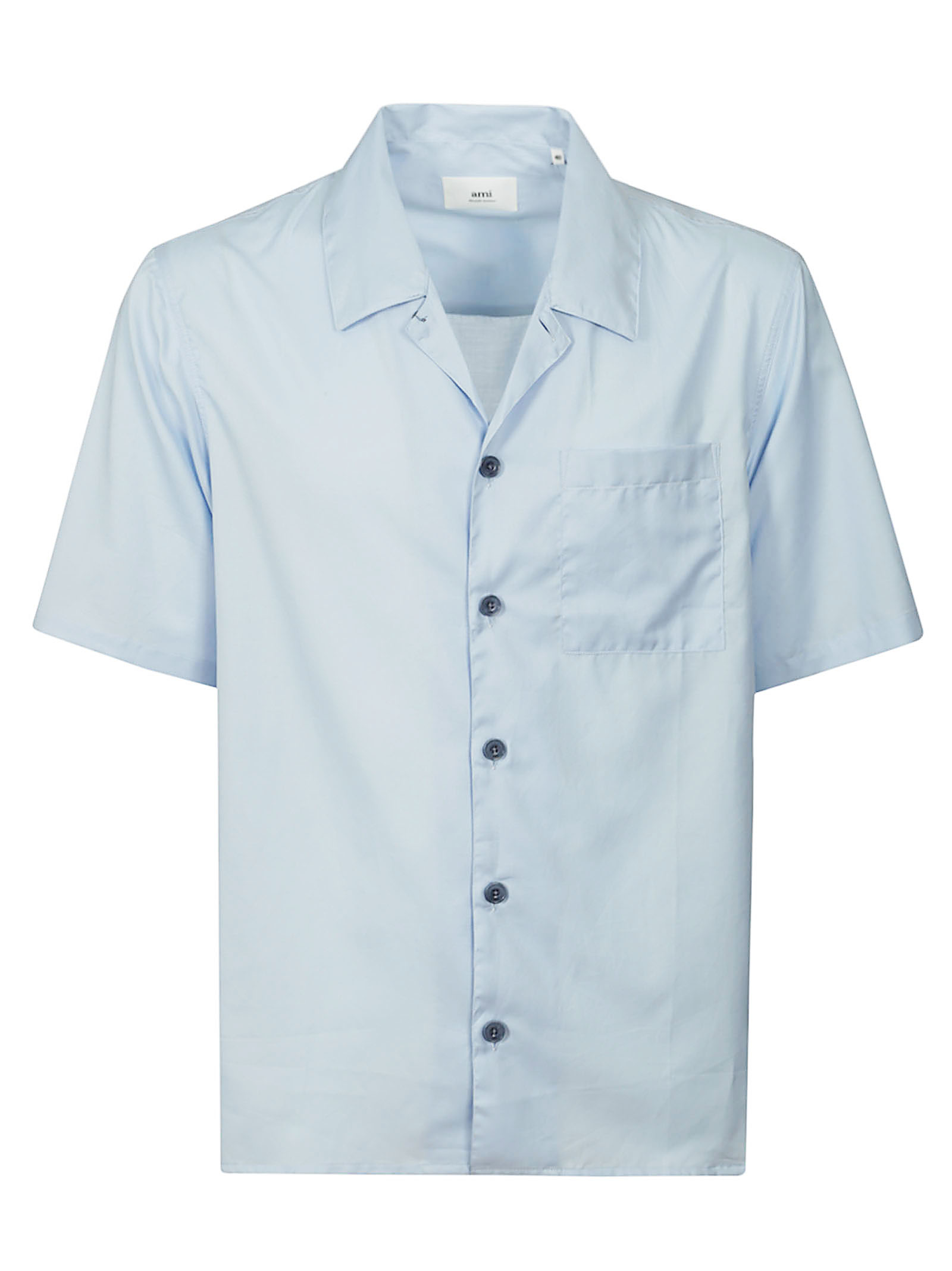 AMI Paris Blue & White Camp Collar Shirt