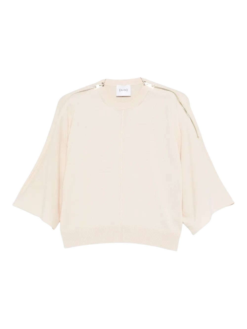 Immagine di Nude | Crew Neck Knit W Zipper And Organza