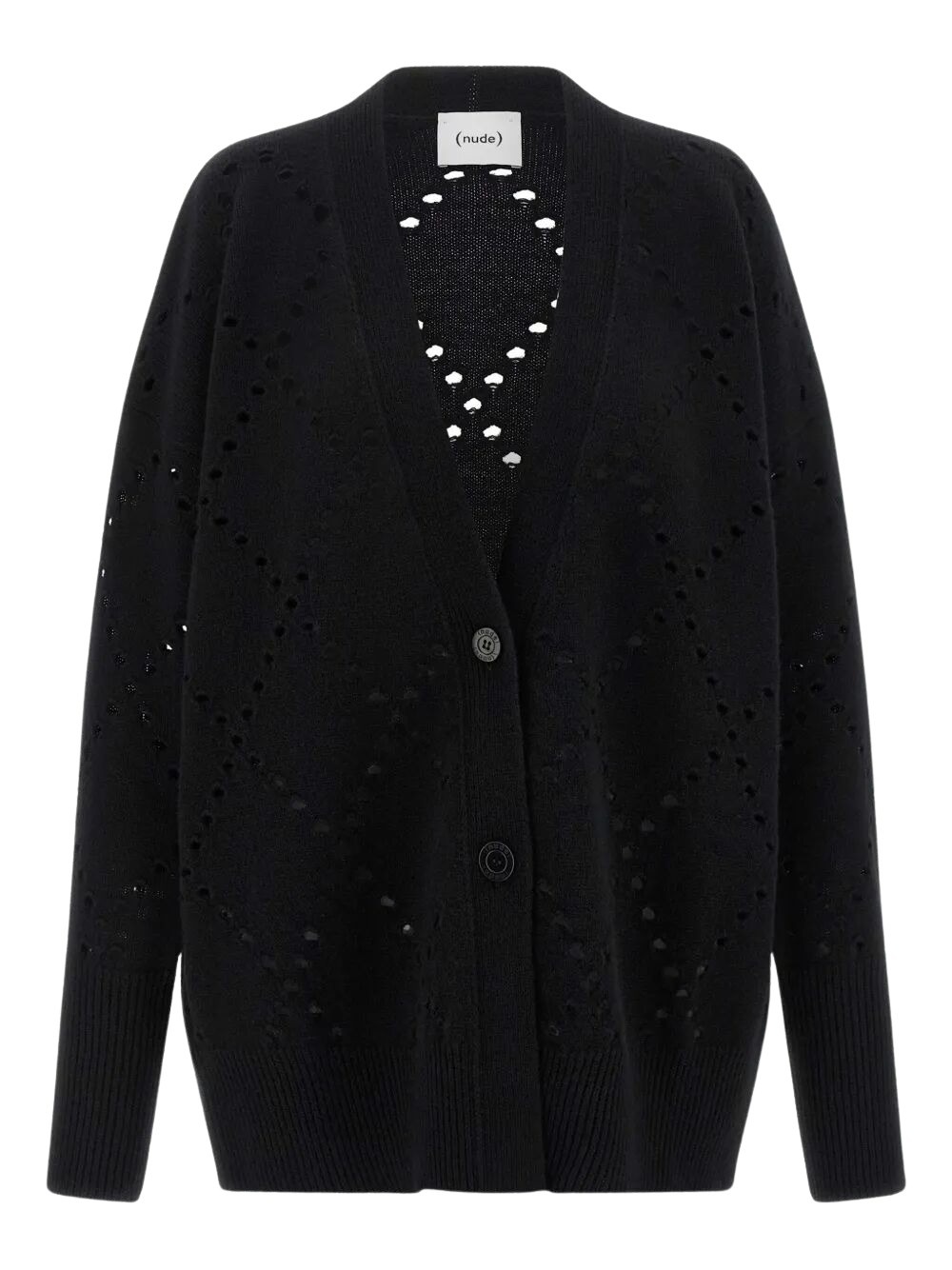 Picture of Nude | Perf Argyle Knit Cardigan