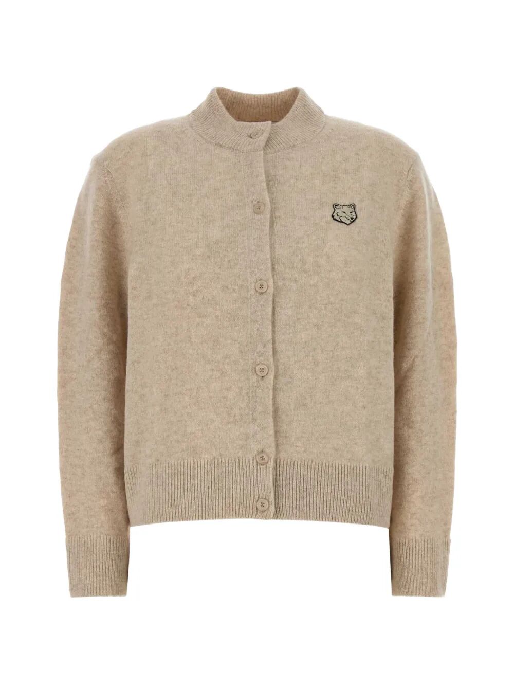 Picture of Maison Kitsune | Fox Head Lambswool High Neck Cardigan