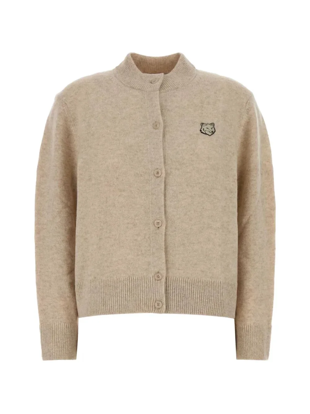 Picture of Maison Kitsune | Fox Head Lambswool High Neck Cardigan