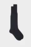 Picture of Bresciani | Flat Knit Cotton Long Socks