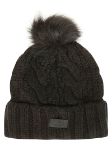 Picture of Ugg | W Knit Cable Hat W F Fur Pom Black