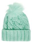 Picture of Ugg | W Knit Cable Hat W F Fur Pom Pale Emerald