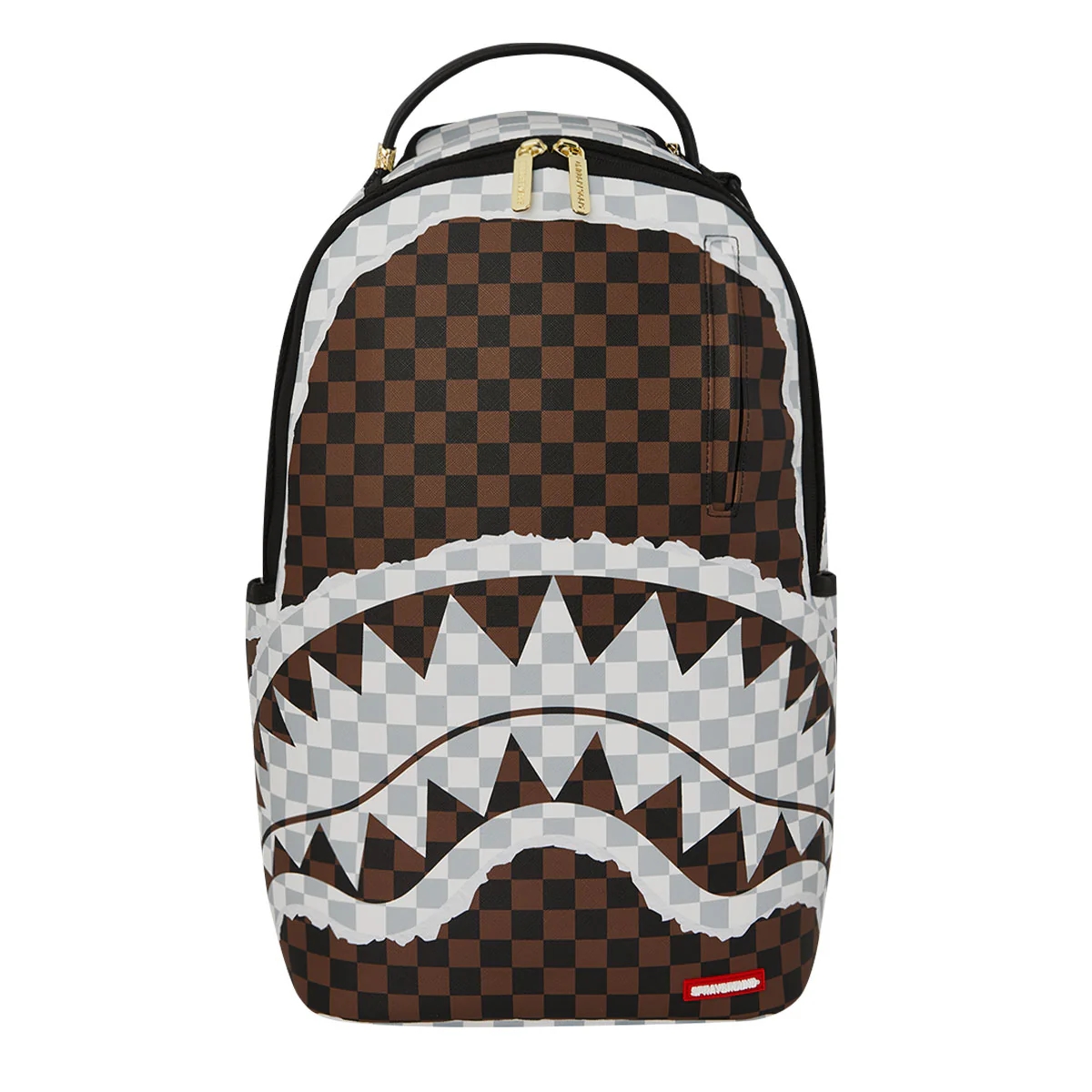 Picture of Sprayground | Cream And Brown Tear Check Backpack