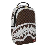 Picture of Sprayground | Cream And Brown Tear Check Backpack