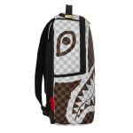 Picture of Sprayground | Cream And Brown Tear Check Backpack