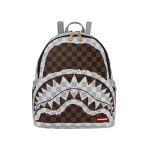 Immagine di Sprayground | Cream And Brown Tear Check Savage Backpack