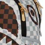 Immagine di Sprayground | Cream And Brown Tear Check Savage Backpack