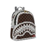Immagine di Sprayground | Cream And Brown Tear Check Savage Backpack