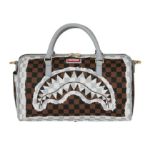 Picture of Sprayground | Cream And Brown Tear Check Mini Duffle
