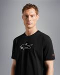 Picture of Paul & Shark | T-Shirt In With Shark Application And Writing