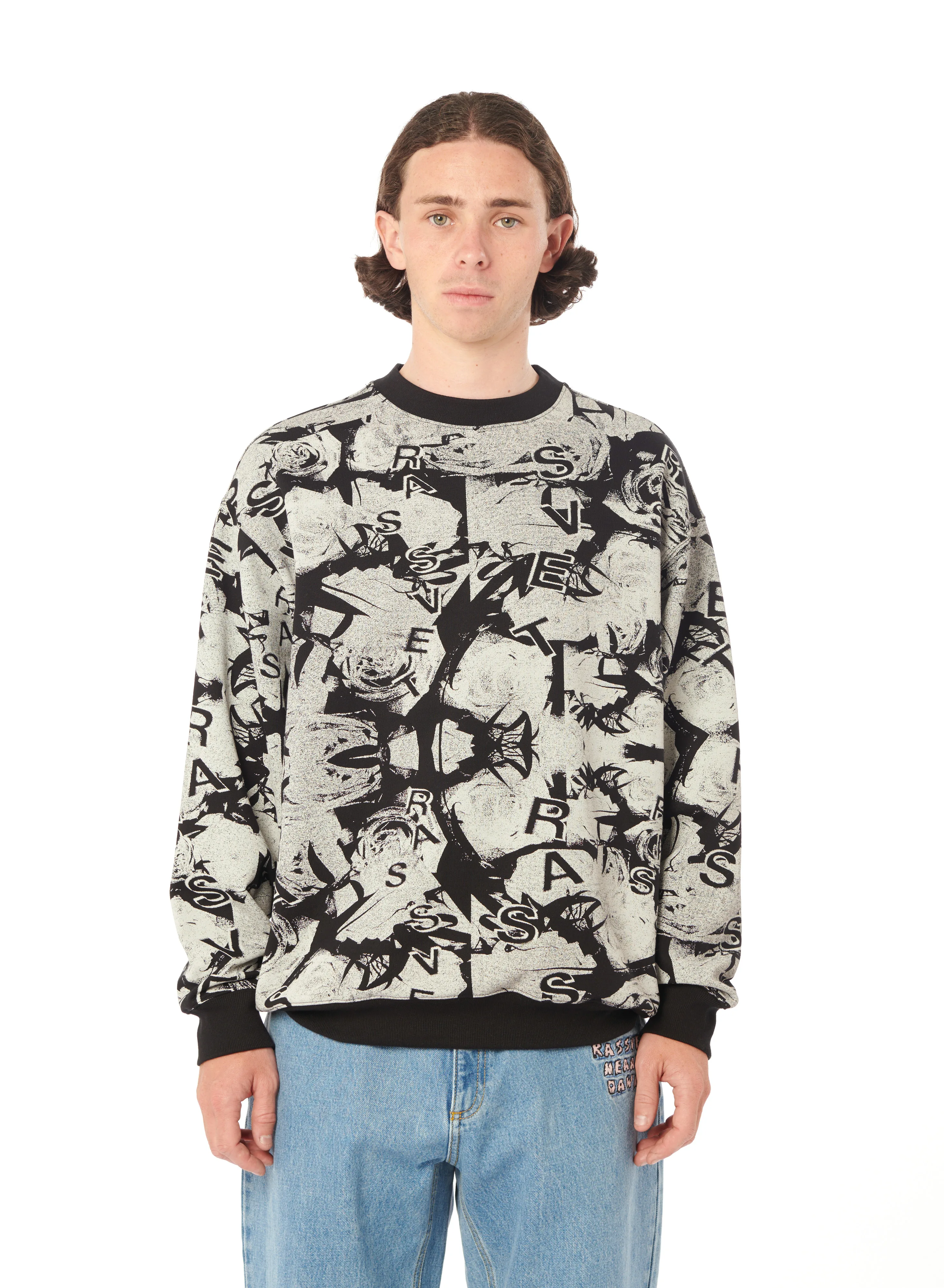 Picture of Rassvet | Roses All Over Print Crewneck Sweatshirt Knit