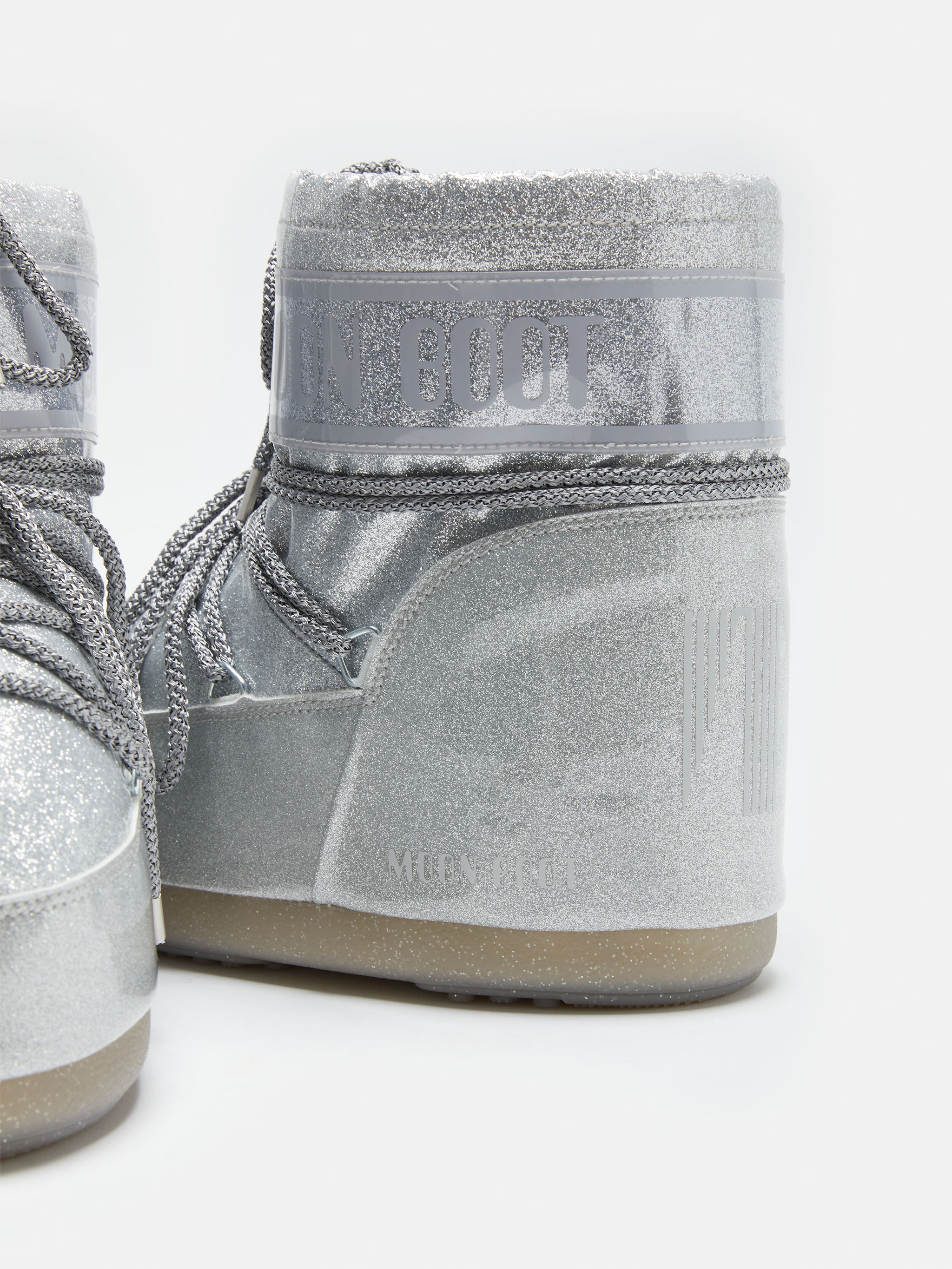 Moon Boot Icon Low Glitter H001 SILVER Michele Inzerillo Women s Men s Luxury Fashion Online Boutique