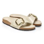 Picture of Birkenstock | Madrid Big Buckle Shine Ecru