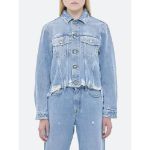Immagine di Cycle | Hailey Crop Trucker Jacket Bleach And Distressed Damaged Edge