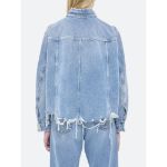 Immagine di Cycle | Hailey Crop Trucker Jacket Bleach And Distressed Damaged Edge