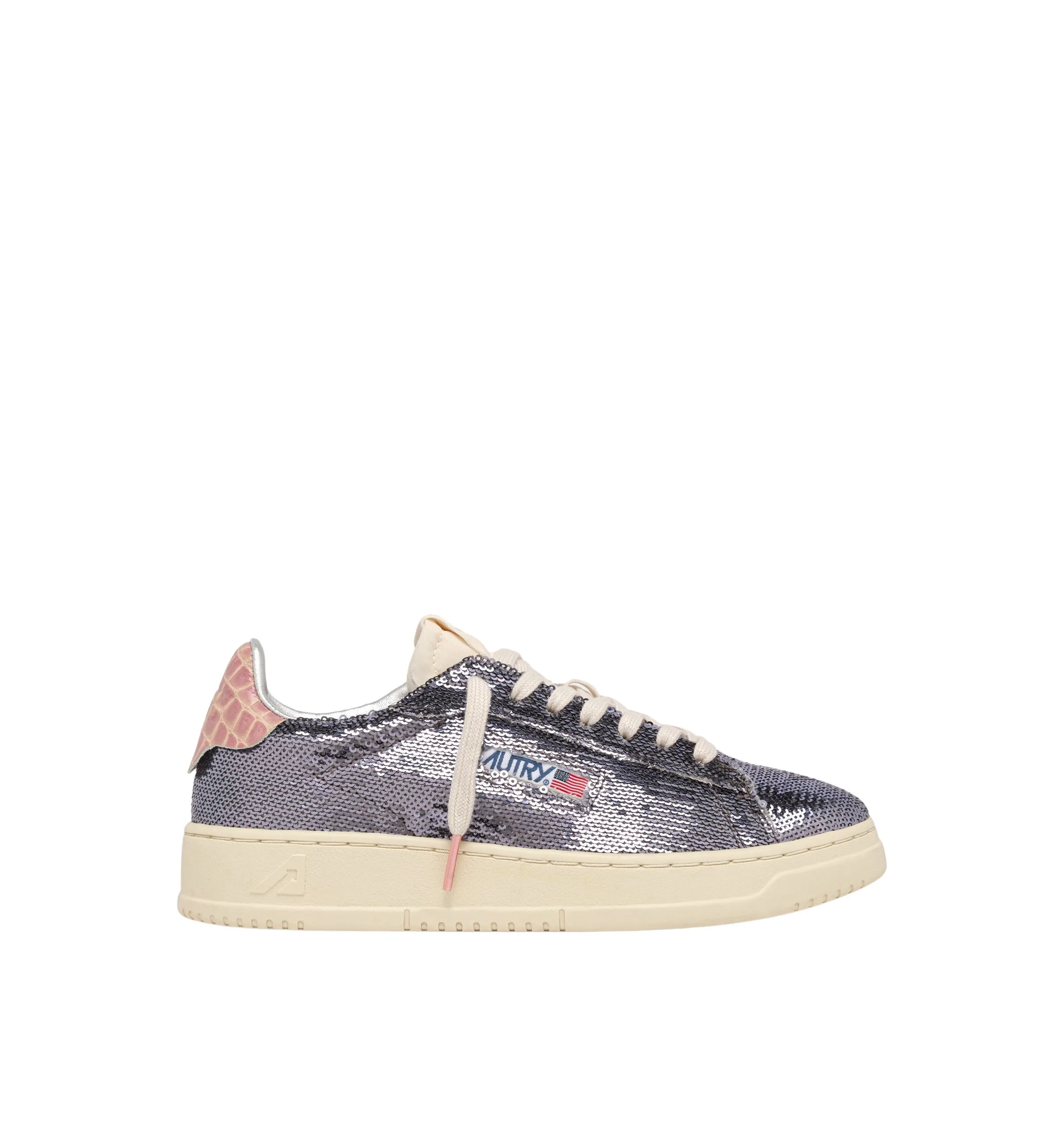 Picture of Autry | Dallas Low Paillet Cro Gun Pink