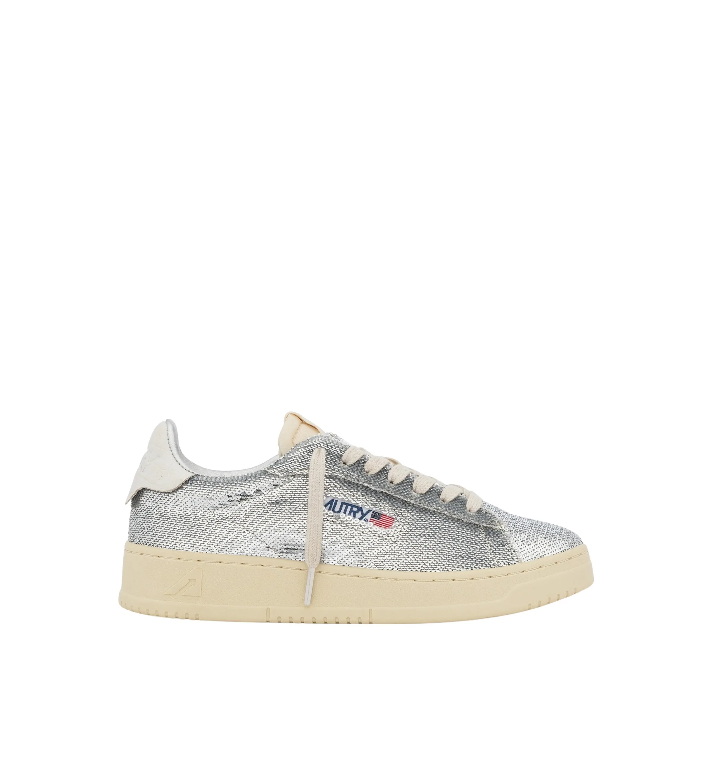 Picture of Autry | Dallas Low Paillet Cro Silver Wht