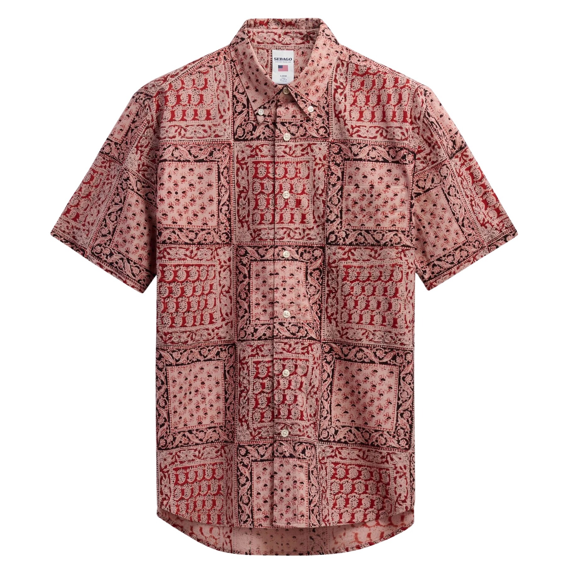 Sebago Men's Pink & Purple Crossriver Cotton Shirt