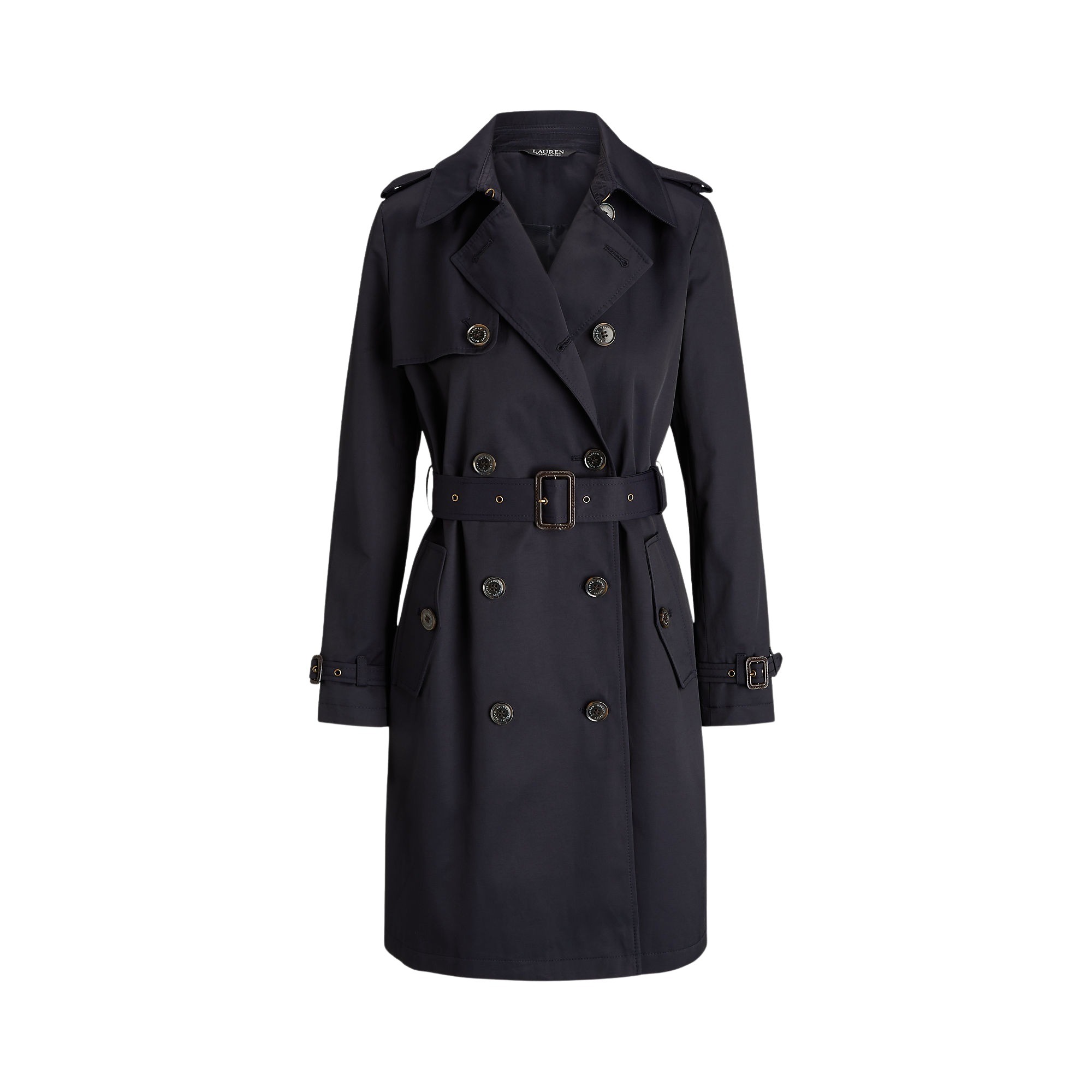 Lauren Ralph Lauren Women's Blue Db Blt Rn38 Lined Coat Cotton Polyester